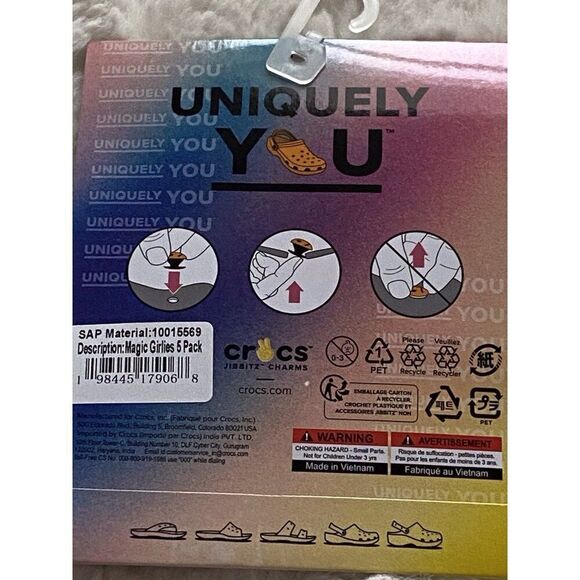 5 Pack Crocs Jibbitz Magic Girlies Purple Green Pink Wands Original NEW - Picture 6 of 7